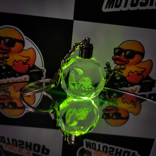 Llavero de cristal LED - Modelo Motociclista