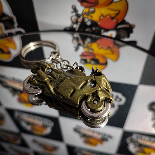 Llavero Moto Deportiva Dorada